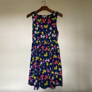 Floral Skater Dress with Bow Detail